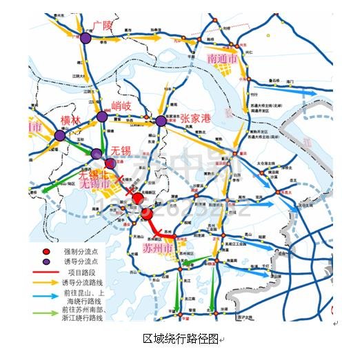 一、區(qū)域繞行分流  對于往上海、浙江方向的汽車，可在橫林樞紐、無錫北樞紐、峭岐樞紐、無錫樞紐、張家港、廣陵樞紐等6個樞紐繞行G4221滬武高速、G40滬陜高速、S48錫宜高速、S19通錫高速等。